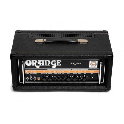 Orange Dual Dark 50 Lampowy head gitarowy o wysokim wzmocnieniu, 50 Watt, Klasa A/B, 2 kanały, Pętla efektów, Attenuator